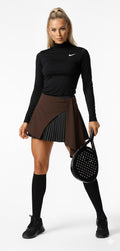 Nordic Performance Pleated Sports Skirt – High-Waist, Stretchy, Designed in Denmark in Black